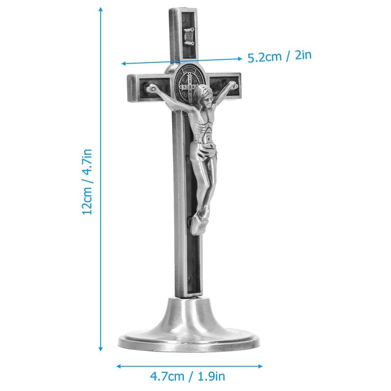 QUEAMBLER Zinc Alloy Catholic Cross Wall Art Plaque with Removable
