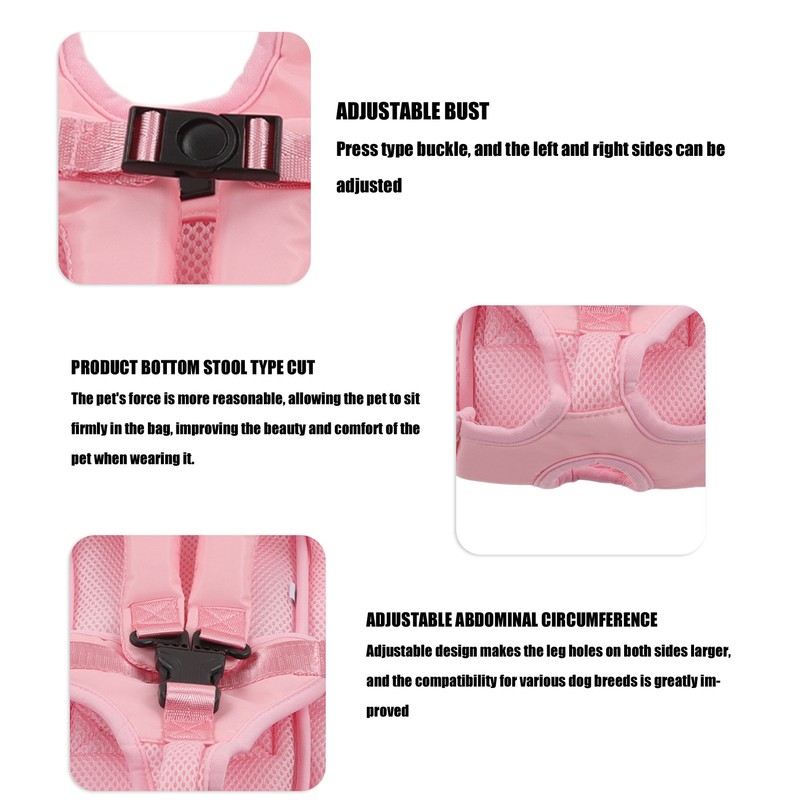Chest Pet Bag Adjustable Breathable Pet Front Backpack Travel Bag