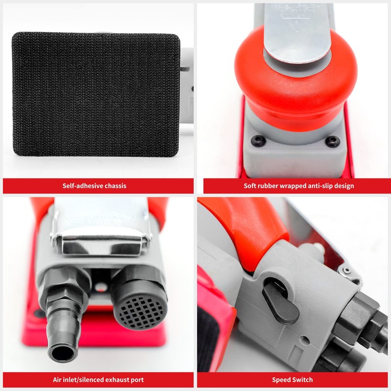 DATOUBOSS Random Orbit Sander Square Pneumatic Palm Air Sander for
