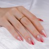 Hkanlre Uñas postizas almendradas brillantes, tamaño mediano, uñas postizas francesas