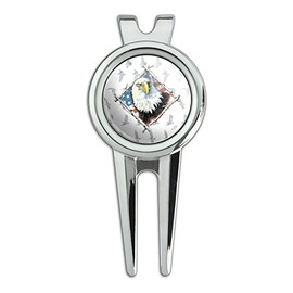 GRAPHICS & MORE Patriotic Bald Eagle Diamond American USA Flag Golf Divot Repair Tool and Ball Marker