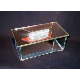 *** Extrodinarily Made *** Glass Jewelry Box w/ 2Tops - Mirrored Handles