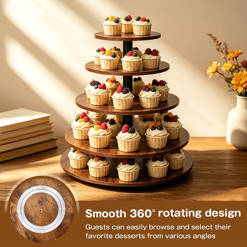 Cupcake Stand 5Tier Round Rustic Cupcake Stand Holds