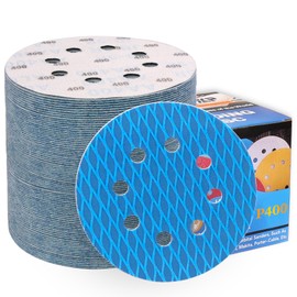 80Pcs Diamond Shape Sanding Discs 5 Inch 8 Hole 400-Grit,Hook and Loop Orbital Sander Sandpaper Pads,Anti-Clog Up Design-for Woodworking Hardwood Metal Automotive Finishing Discs