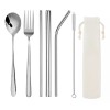 Lecute Set Cubiertos Popotes Acero Inoxidable Funda Viaje Limpiador