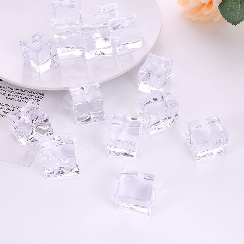 50 Piece 20 * 20MM Fake Ice Cubes Acrylic Plastic
