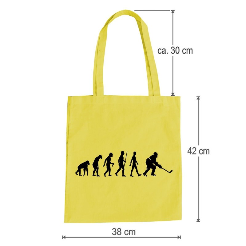 Evolution Ice Hockey Cotton Bag - Hockey Ice Puk Yellow