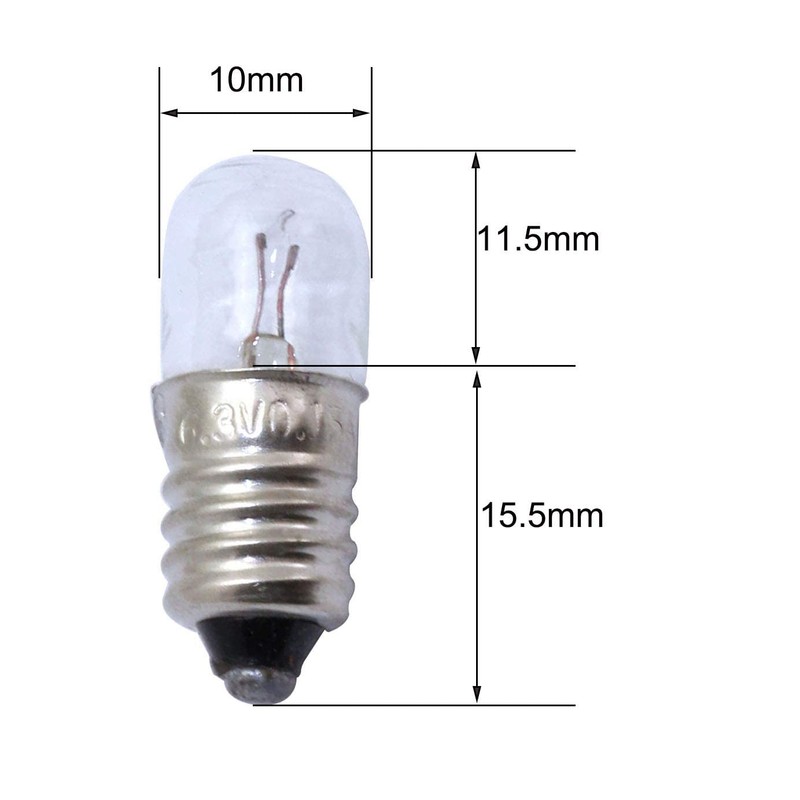 MEETOOT 25pcs E10 Mini Light Bulbs 6.3V 0.15A Physical Electrical