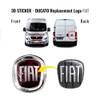 Fiat 2 x 3D Dolbò Logo Stickers - Black -