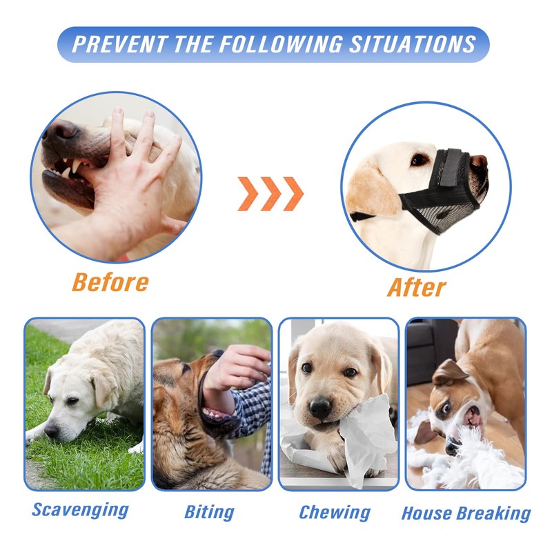 Viiotu Dog Muzzle, Anti Barking Device for Small, Medium, Large