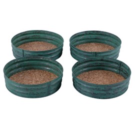 GoCraft Mason Jar Lid Cork Coasters | Set of 4 Handmade Galvanized Iron Coasters with absorbent cork inside (Green)