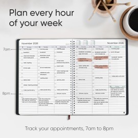 2026 Planner Weekly and Monthly – Hourly Appointment Book 2026 – Softcover, Twin-Wire Binding – Teacher Planner, Simple Design for Productivity – January 2026 to December 2026, 8.5 x 11