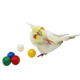 QBLEEV 5 Pack Bird Bell Balls Sets for Chewing Playing Training，Colorful Parrot Cage Treat Toy for Cockatiel Parakeet Conure Budgie，Small Pet Foot Talon Toy for Parrot Kitten Puppy，Random Color