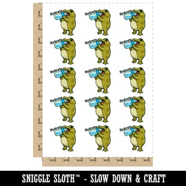Hydrate Frog with Water Bottle Temporary Tattoo Water Resistant Fake Body Art Set Collection - 15 2" Tattoos (1 Sheet)
