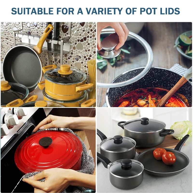 4Pcs Universal Pot Lid Top Replacement Knob,Heat Resistant and Prevent