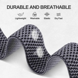 ANNEFIT Elastic Nylon Watch Straps 16 mm 17 mm 18 mm 19 mm 20 mm 22 mm 24 mm, Quick Release Bracelet Adjustable for Men Women, 18 mm, Nylon, No gemstone