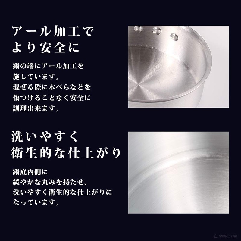Commercial Aluminum One-Handle Pot, Deep Type, 5.9 inches (15 cm),