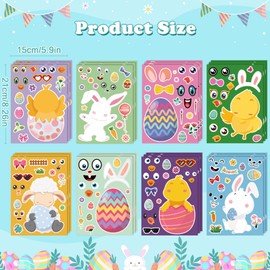 OHOME Easter Stickers - Easter Basket Stuffers for Kids - DIY Happy Easter Egg Bunny Sticker Easter Crafts Stickers,Kids Easter Gifts Decor Treats Games Toys Activities Party Favor Supplies(24 Sheets)