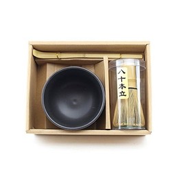 Matcha Green Tea Whisk Set Japanese Traditional Bamboo Whisk, Scoop and Ceramic Bowl