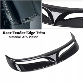 Unbranded Gloss Black Rear Trailing Edge Fender Tip Trim For Harley Fat Boy FLSTF FLSTFB