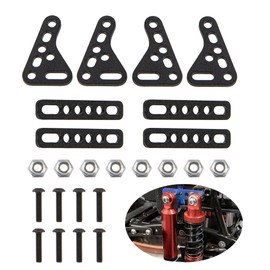1Set Metal Double Shock Absorbers Bracket Damper Mount Stand Compatible with Axial SCX10 TRX4 TRX6 D90 90046 90047 1/8 1/10 RC Crawler Car (Black)