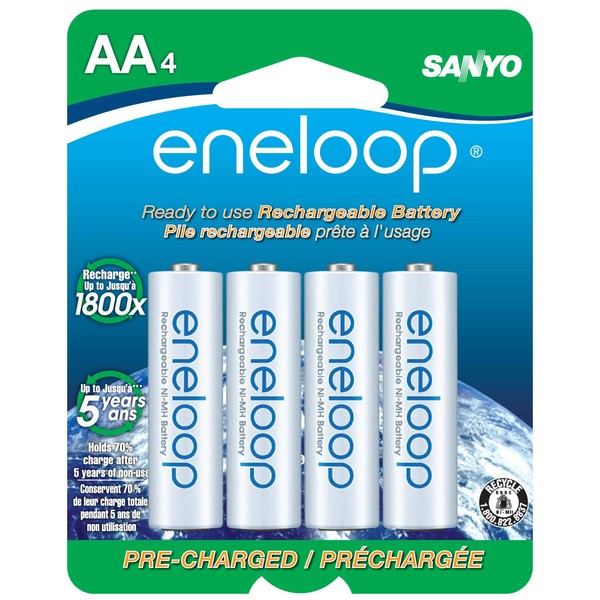 eneloop AA 2100 cycle, Ni-MH Pre-Charged Rechargeable Batteries, 4 Pack