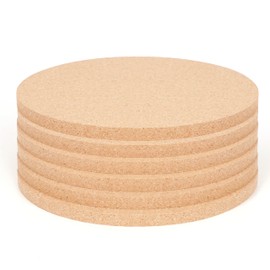 Winter Shore 20 cm Round Cork Trivet [Pack of 6] - Thick & Large Pot Coasters Heat Resistant & Absorbent for Pots, Pans, Plates - Multifunctional Coaster Pot for Arts & Crafts