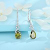 FJ Teardrop Dangle Earrings for Women 925 Sterling Silver Peridot