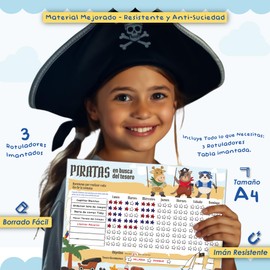 A4 21 x 30 cm Magnetic Reward Board for Kids - Promotes Good Behavior of Children - Improved Material - 100% Erasable - Anti Dirt