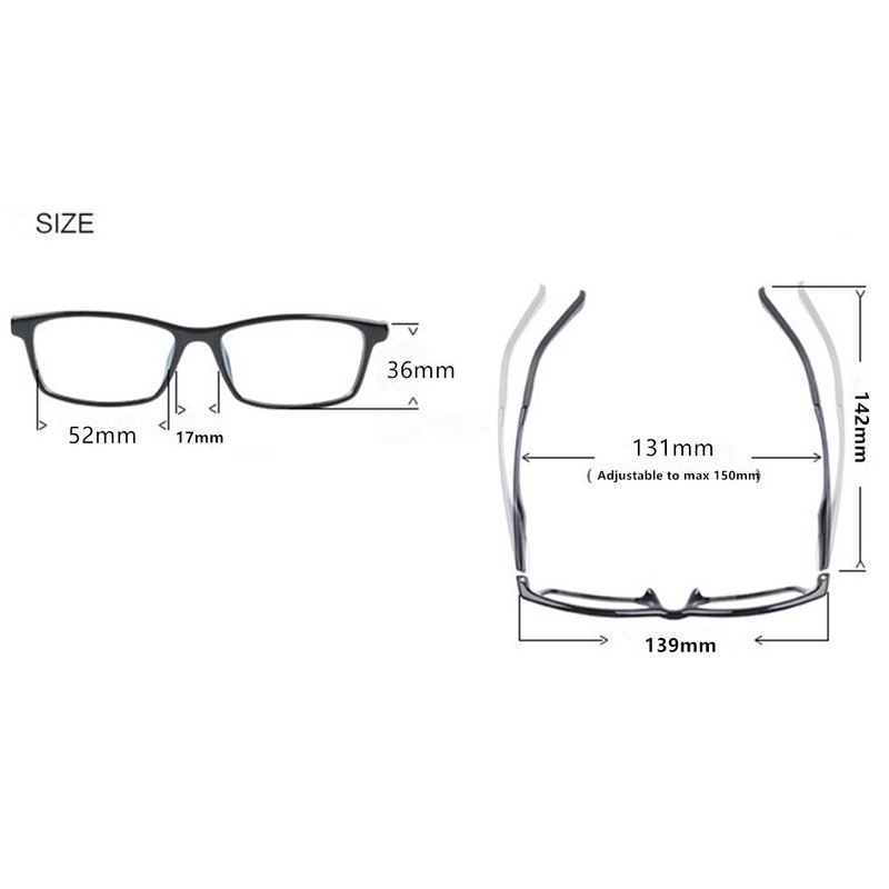Myopic Glasses with Mesh Pockets for Men Women Students -2.25