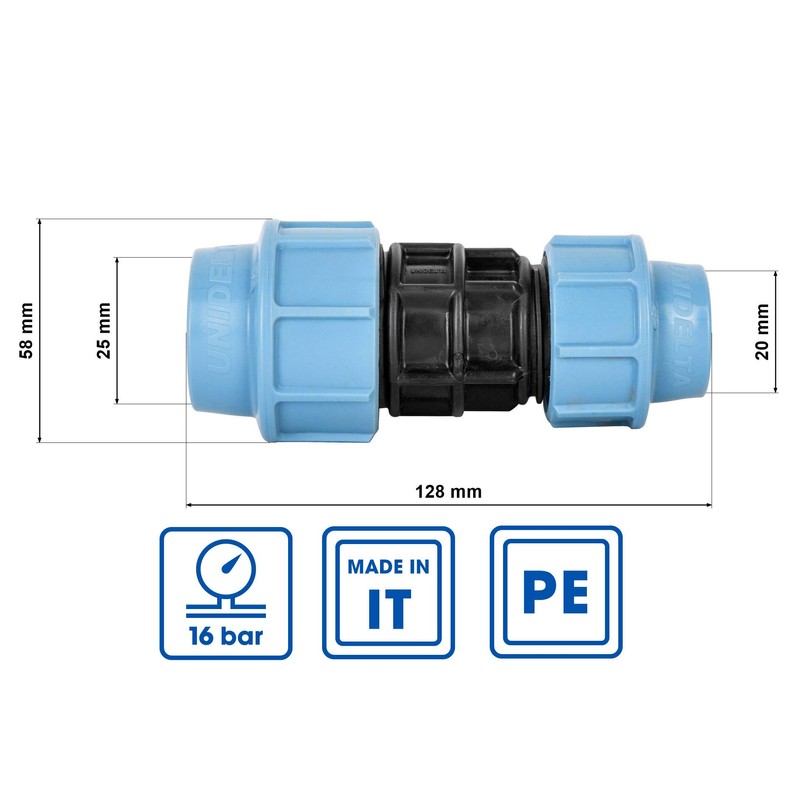 BFG MDPE PE PE Water Pipe 25mm to 20mm Female