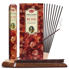 Precious Rose Incense Sticks and Incense Stick Holder Bundle Insence Insense Hem Incense Sticks