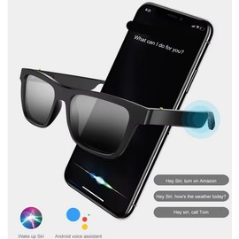 GS01 Smart Glasses Wireless Bluetooth Sunglasses, Audio Sunglasses With Speaker,Polarized lens, Touch Control, Open Ear Music and Hands-Free (black)