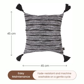 5M House of MV Castle Set of 2 Cushion Covers | 100% Cotton | Handwoven Design with Tassels | Soft & Breathable | Machine Washable | Ideal for Sofa, Bed, and Living Room Décor