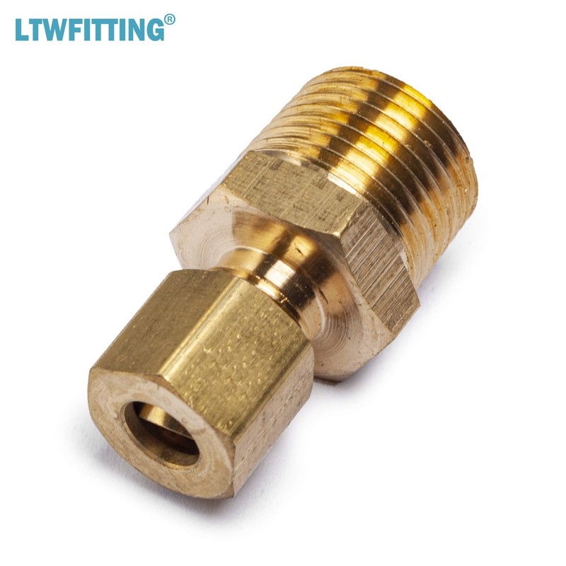 LTWFITTING Brass 1/4-Inch OD x 3/8-Inch Male NPT Compression Connector