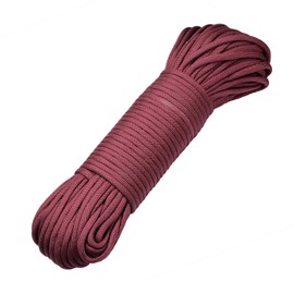 DonDon 98 ft - 30 m nylon cord Paracord survival DIY rope cord for outdoor camping activities 0.6 inch - 4 mm - 7 strands bordeaux