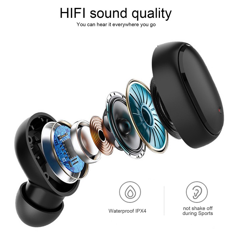 A6S True Wireless Bluetooth Headset Sports Noise Cancelling Earphone for