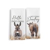 Qeheb Donkey Gifts Funny Hand Towels Set of 2, Hello