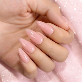 RARJSM Rubber Base Gel Nail Polish Pastel Pink Nude Skin Tone Rubber Base Gel for Nails Natural Nude Color French Manicure Brush on Extend Gel Builder Soak Off Curing Requires 15ml Salon Home DIY Use