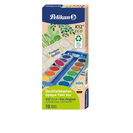 Pelikan Deckfarbkasten K12® eco inkl. Deckweiß, 12 Farben, 701174