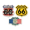 3 x 10cm Route 66 Vinyl Stickers - USA America