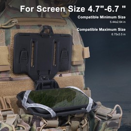 ZNBFC Molle Phone Holder Universal Tactical Phone Holder for Tactical Plate Carrier Molle Vest Attachments Compatible with Screen Size 4.7"-6.7" Phones (Black)