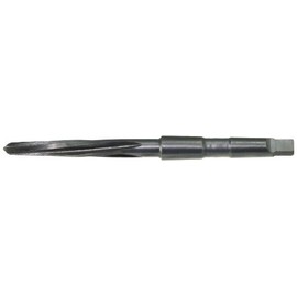 Drillco 4250 Series High-Speed Steel Bridge Reamer, Spiral Flute, Morse Taper Shank, Black Oxide Finish, 1/2" Size, 9" Length