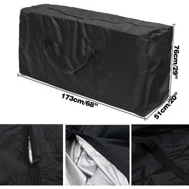 Patio Cushion Storage Bag, Outdoor Furniture Cover Waterproof Dust-Proof Storage Bag Rectangular with Zippers and Handles Carrying Bag (S 48"x15"x21")