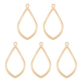 PandaHall 10 pc Open Back Bezel Charms Epoxy Resin Pressed Flower Blank Matte Gold Drop Frame Hollow Pendants for UV Resin Jewelry Making Choker Earrings Necklace Bracelet DIY Crafts