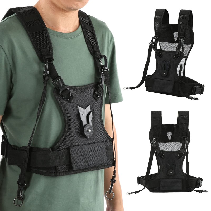Dual Camera Harness, Multi-Carrying Chest Vest System for Camera, Nylon