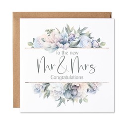 Maise & Rose Mr & Mrs Wedding Day Card | Floral Wedding Card | Congratulations On Your Wedding Day | Bride & Groom | Newlyweds | Special Couple | P25