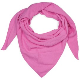 styleBREAKER 01020044 Women's Cotton Muslin Triangle Scarf Plain Colours Muslin Scarf Lightweight Scarf, pink