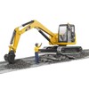 Bruder CAT Mini Excavator Construction Digger Toy with Worker, 1:16