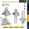 Akylin 4Pcs Wavy Edge Molding Router Bits,1/2" Shank,3/4",7/8",1-1/8",1-1/4" Cutting Height